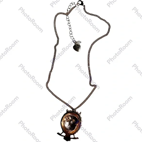 Betsey Johnson owl pendant filled with rhinestones on beautiful chain - Picture 9 of 11